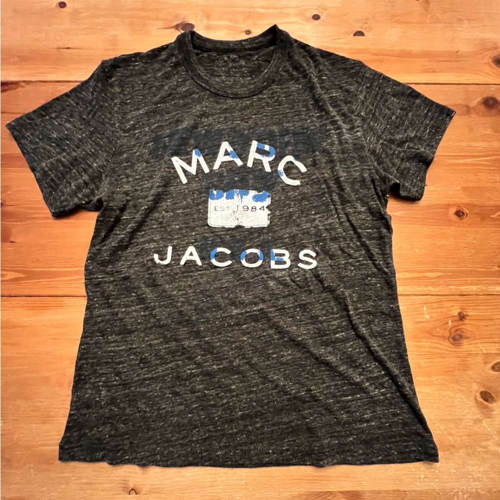 Mens Marc Jacobs Dark Charcoal Grey Melange T-shirt size Large